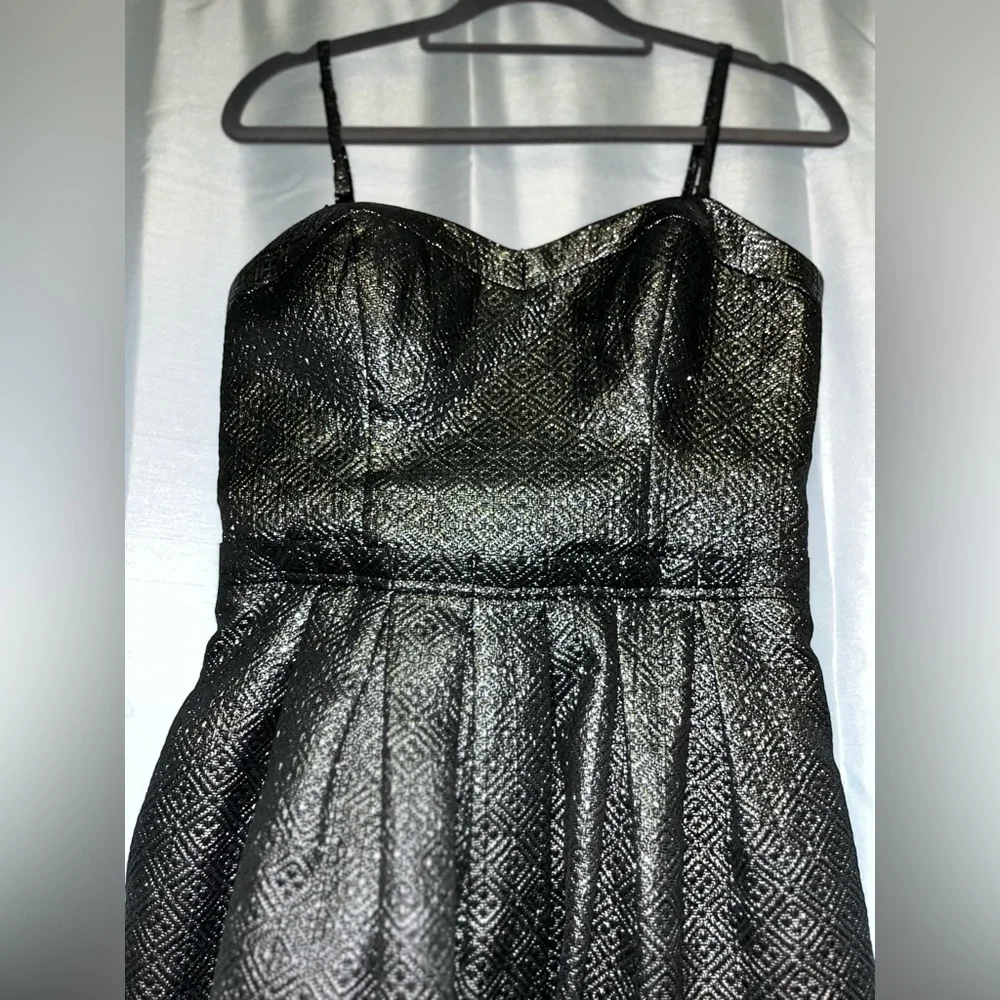 Guess Gunmetal shimmer embossed fit and flare cocktail dress - Picture 5 of 5